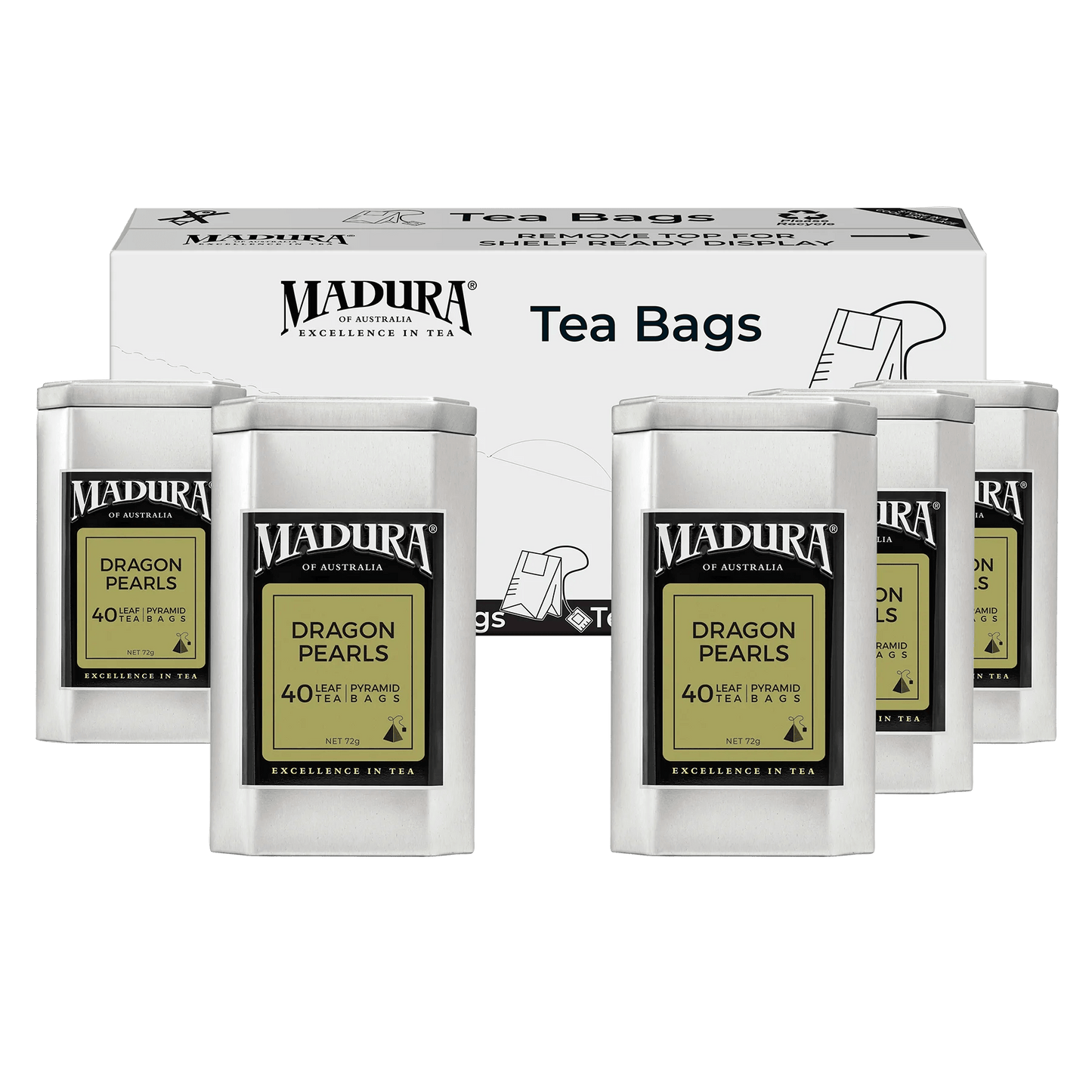 Dragon Pearls 40 Leaf Infusers in Caddy - Madura Tea