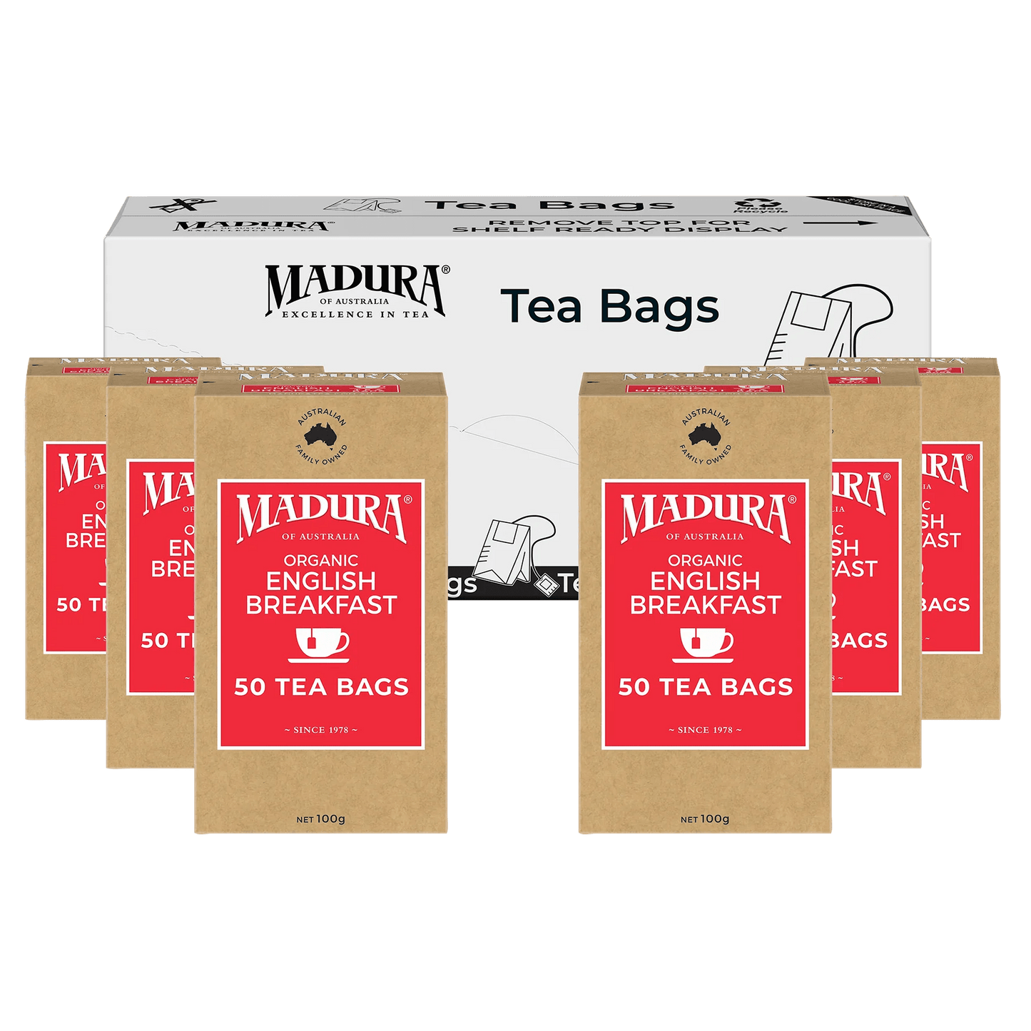 Organic English Breakfast 50 Tea Bags - Madura Tea