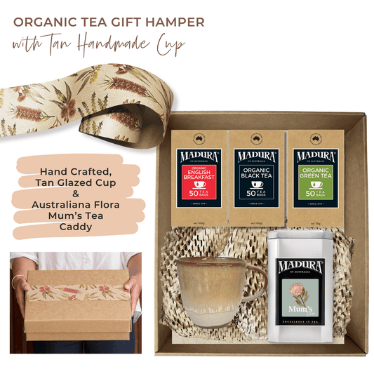 Organic Tea Mother's Day Hamper with Tan Cup - Madura Tea