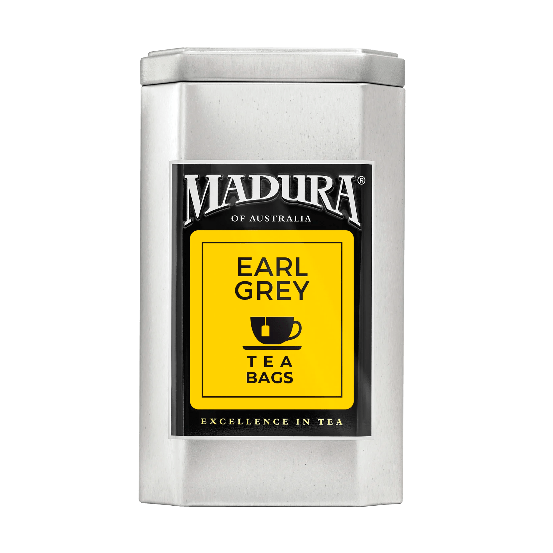 Empty Caddy with Earl Grey Tea Bags Label Madura Tea