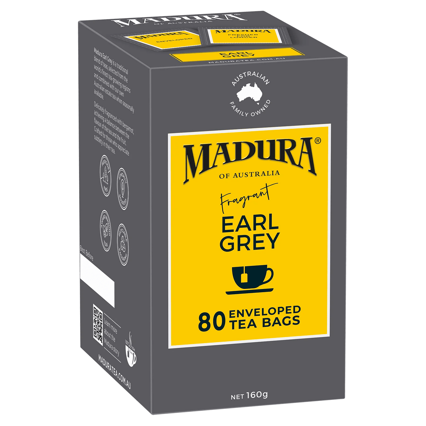 Earl Grey 80 Enveloped Tea Bags - Madura Tea