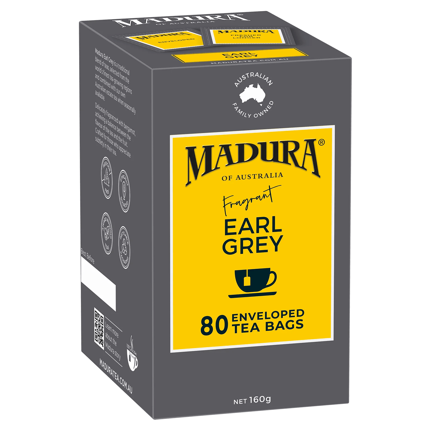 Earl Grey 80 Enveloped Tea Bags - Madura Tea