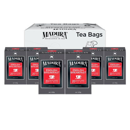 English Breakfast 20 Enveloped Tea Bags - Madura Tea