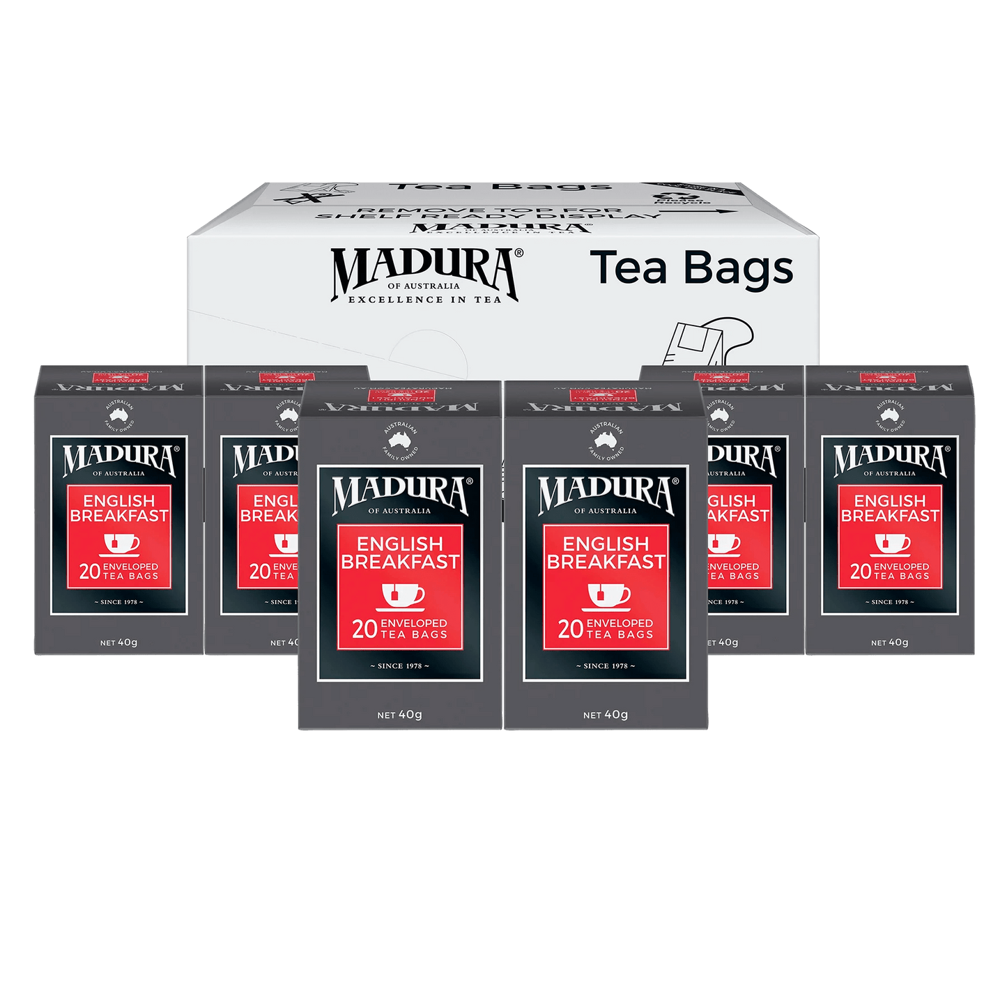 English Breakfast 20 Enveloped Tea Bags - Madura Tea