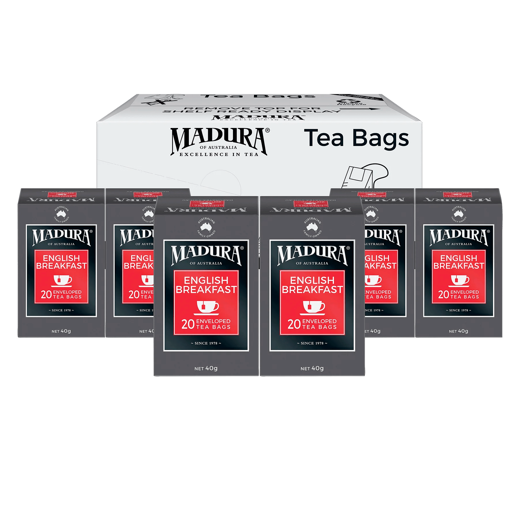 English Breakfast 20 Enveloped Tea Bags - Madura Tea