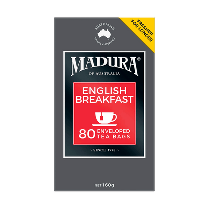 English Breakfast 80 Enveloped Tea Bags - Madura Tea