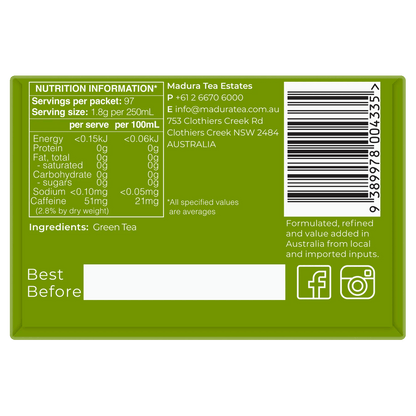 Green Tea 175g Leaf Tea - Madura Tea