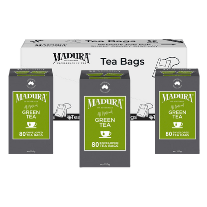 Green Tea 80 Enveloped Tea Bags - Madura Tea