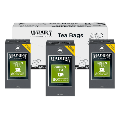 Green Tea 80 Enveloped Tea Bags - Madura Tea