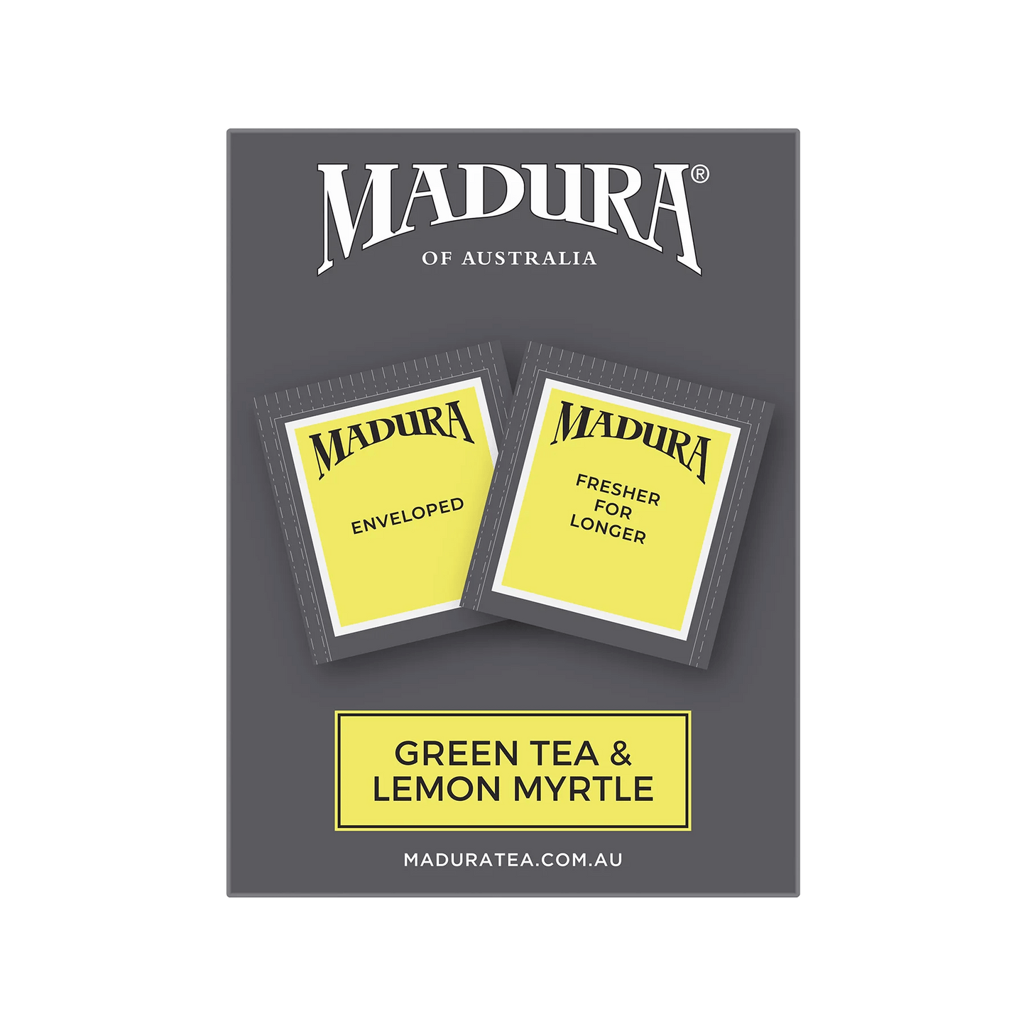 Green Tea & Australian Lemon Myrtle 80 Enveloped Tea Bags - Madura Tea