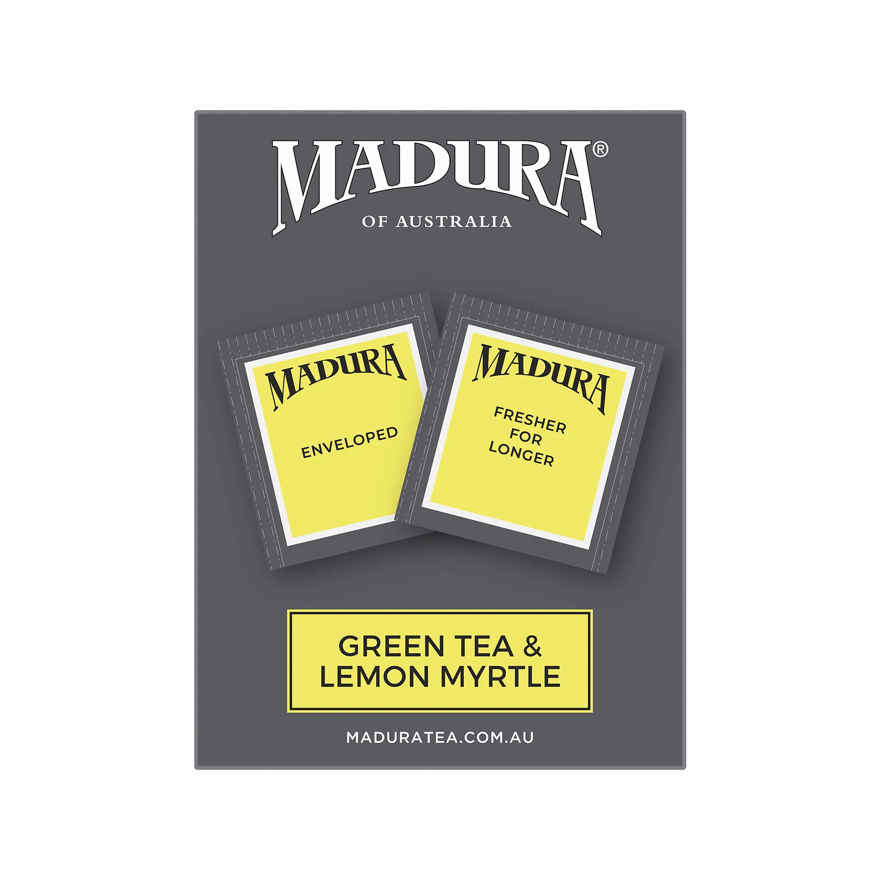 Green Tea & Australian Lemon Myrtle 80 Enveloped Tea Bags - Madura Tea