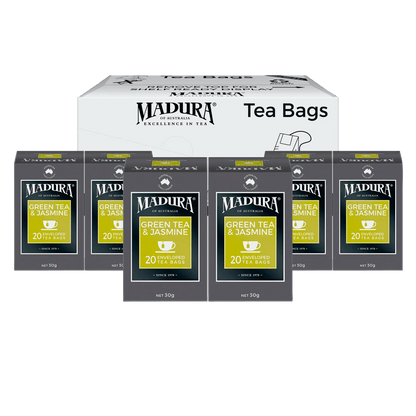 Green Tea & Jasmine 20 Enveloped Tea Bags - Madura Tea