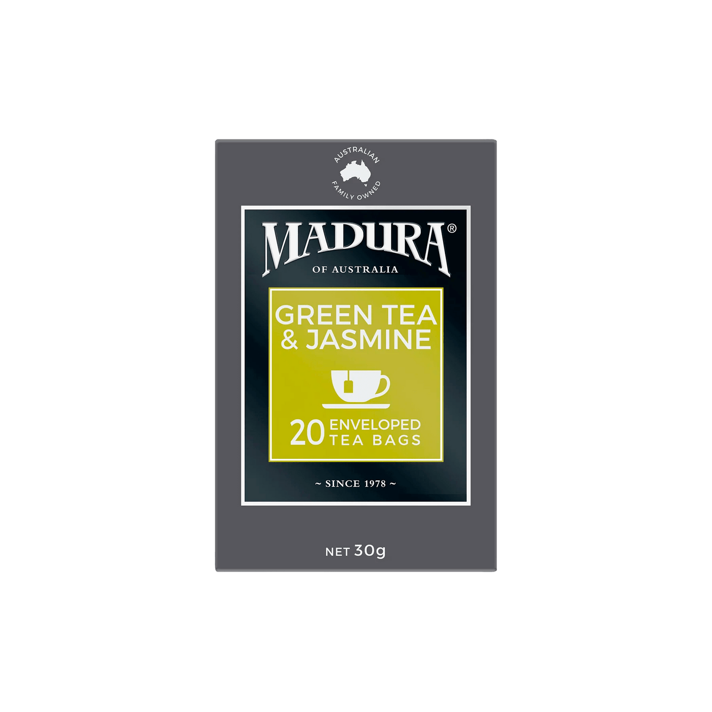 Green Tea & Jasmine 20 Enveloped Tea Bags - Madura Tea