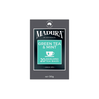 Green Tea & Mint 20 Enveloped Tea Bags - Madura Tea