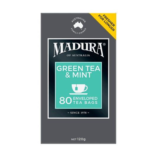 Green Tea & Mint 80 Enveloped Tea Bags - Madura Tea