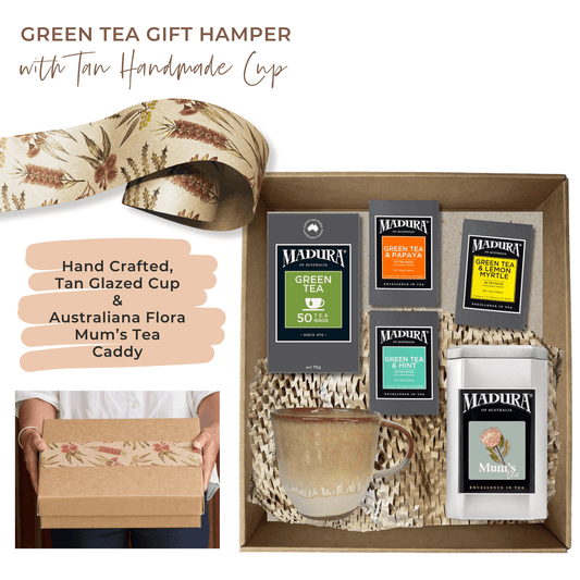 Green Tea Mother's Day Hamper with Tan Cup - Madura Tea