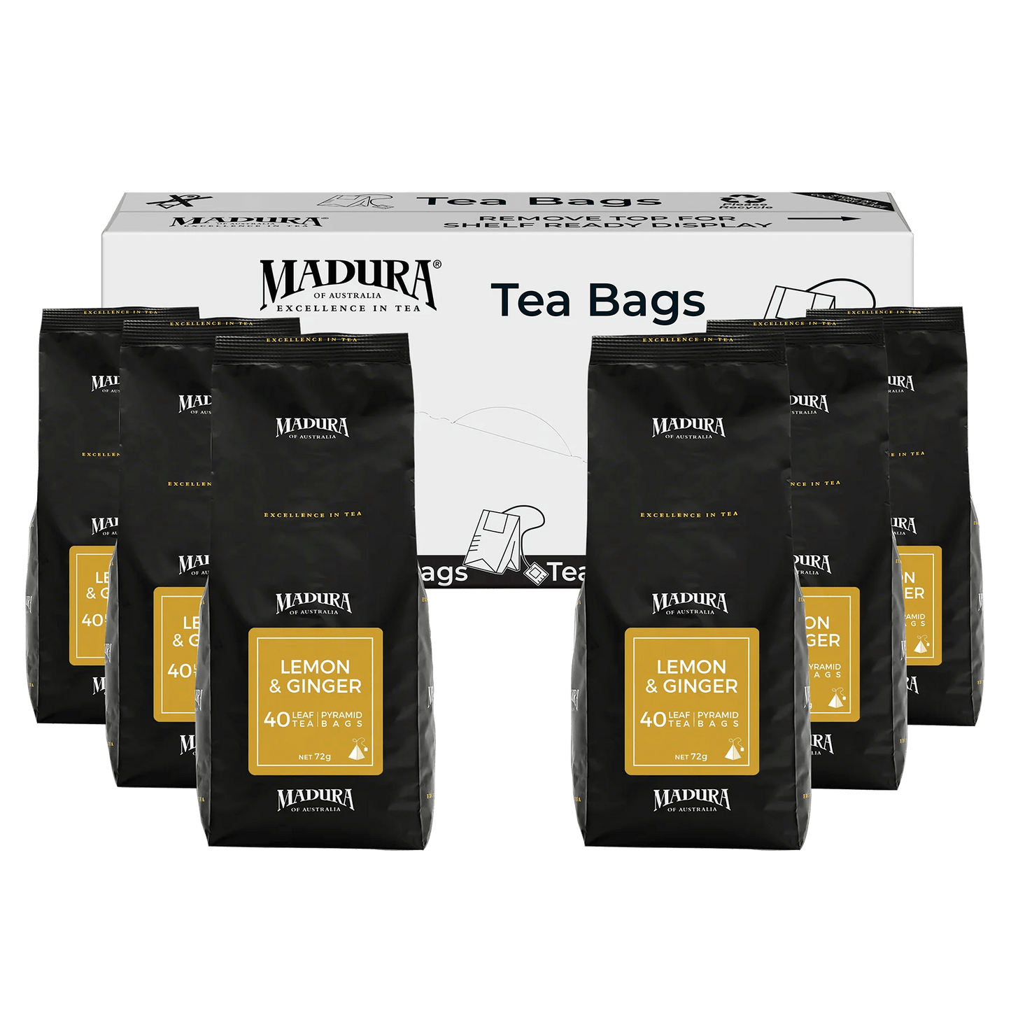 Lemon & Ginger 40 Leaf Infusers Refill Pouch - Madura Tea
