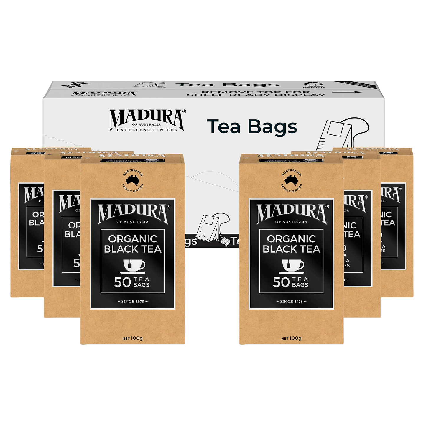 Organic Black Tea 50 Tea Bags - Madura Tea