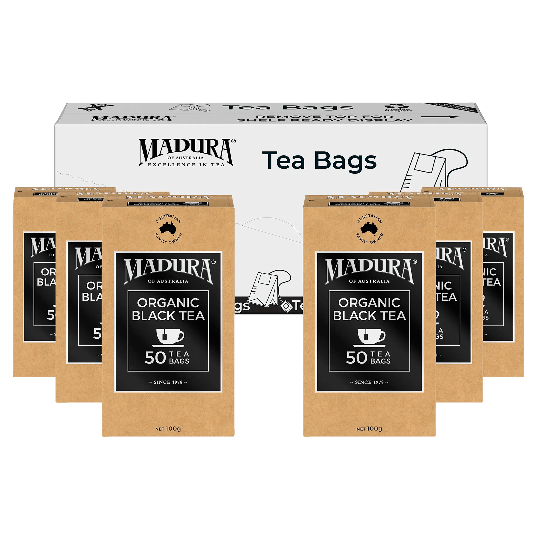 Organic Black Tea 50 Tea Bags - Madura Tea