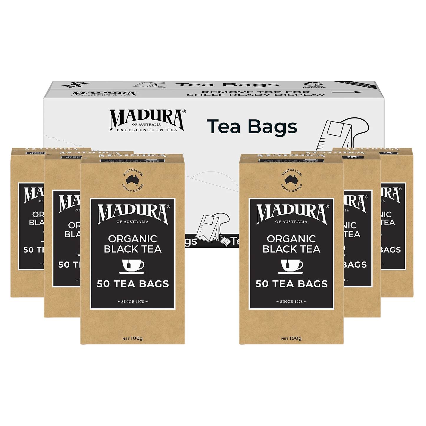 Organic Black Tea 50 Tea Bags - Madura Tea