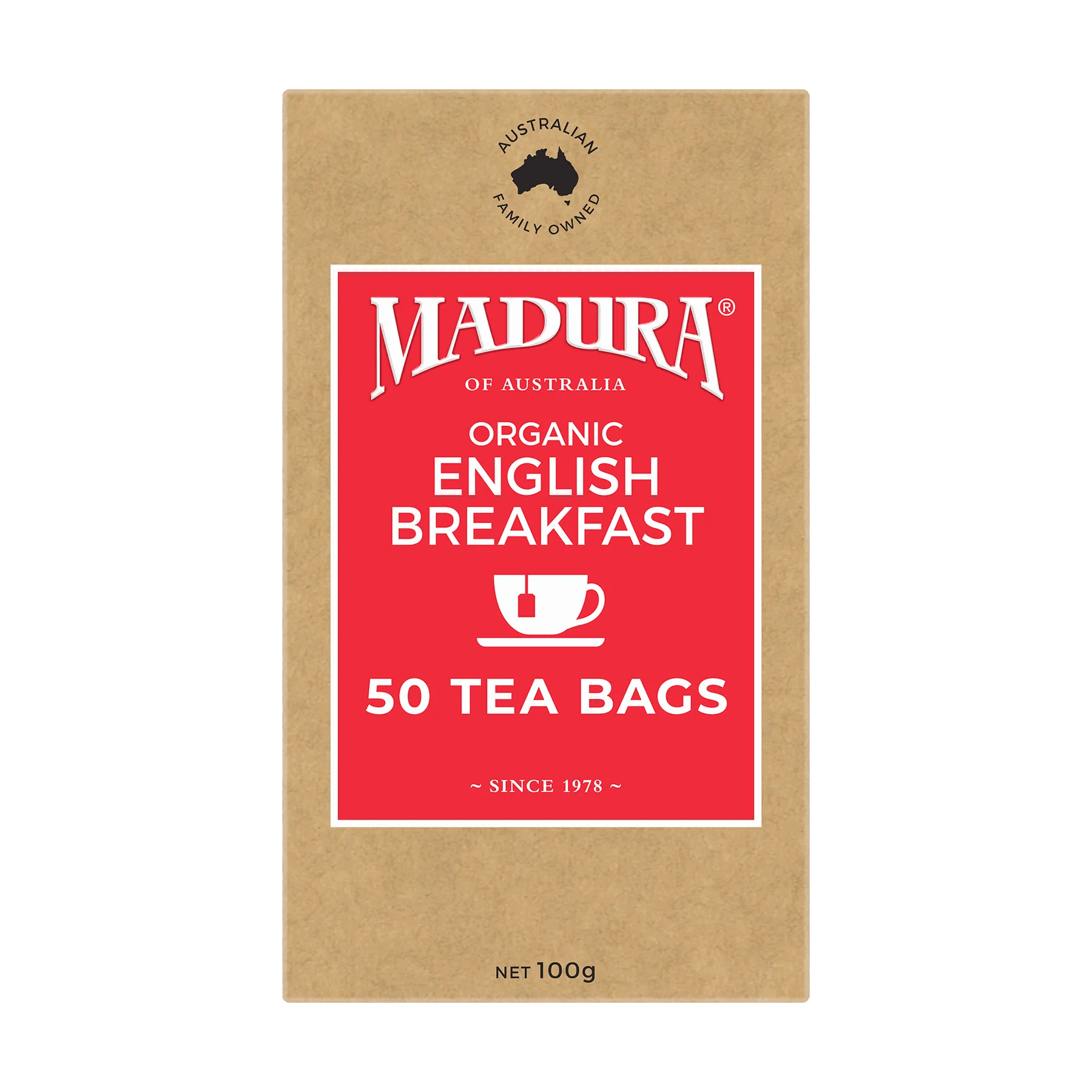 Organic English Breakfast 50 Tea Bags - Madura Tea