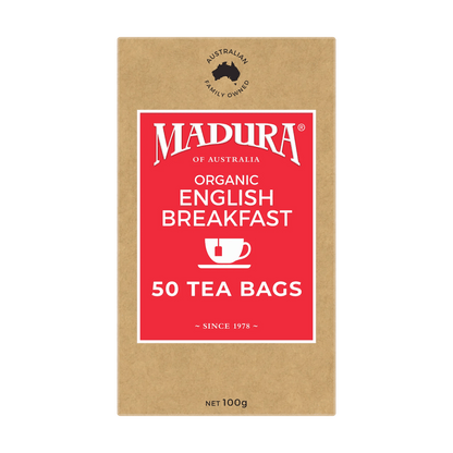 Organic English Breakfast 50 Tea Bags - Madura Tea