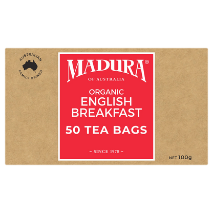 Organic English Breakfast 50 Tea Bags - Madura Tea