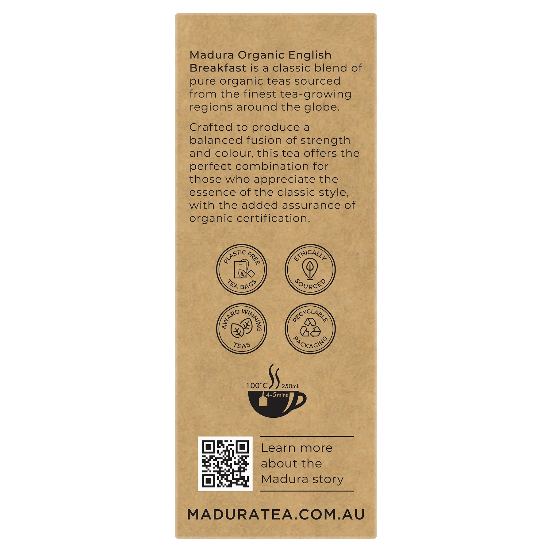 Organic English Breakfast 50 Tea Bags - Madura Tea