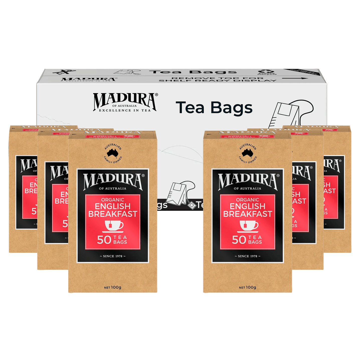 Organic English Breakfast 50 Tea Bags - Madura Tea