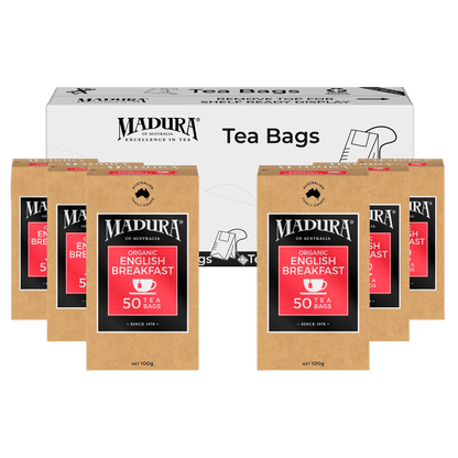 Organic English Breakfast 50 Tea Bags - Madura Tea