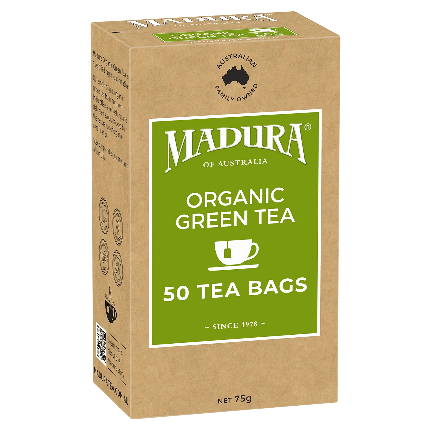 Organic Green 50 Tea Bags - Madura Tea