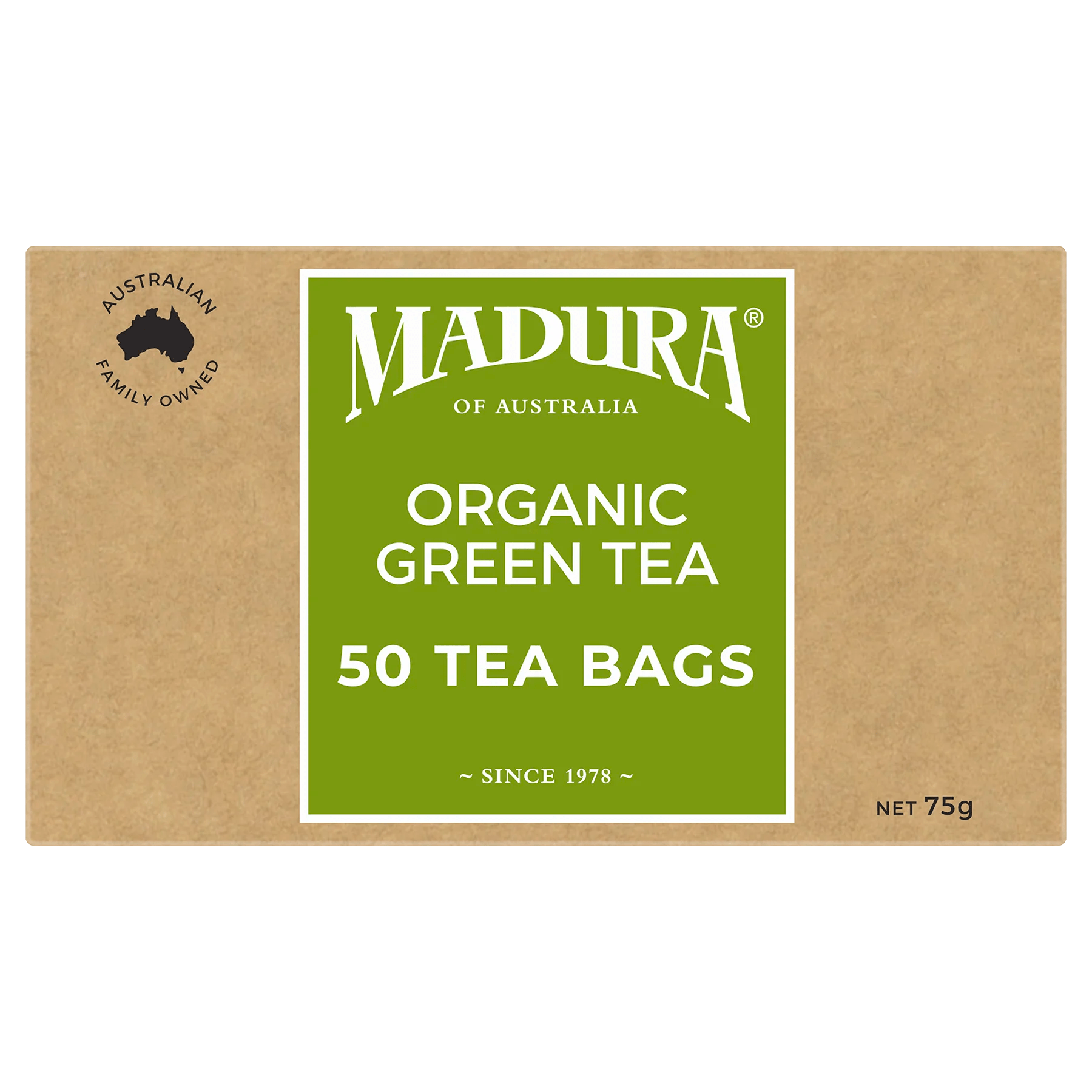 Organic Green 50 Tea Bags - Madura Tea