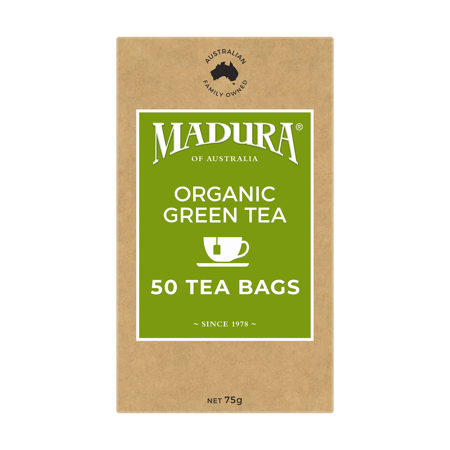 Organic Green 50 Tea Bags - Madura Tea