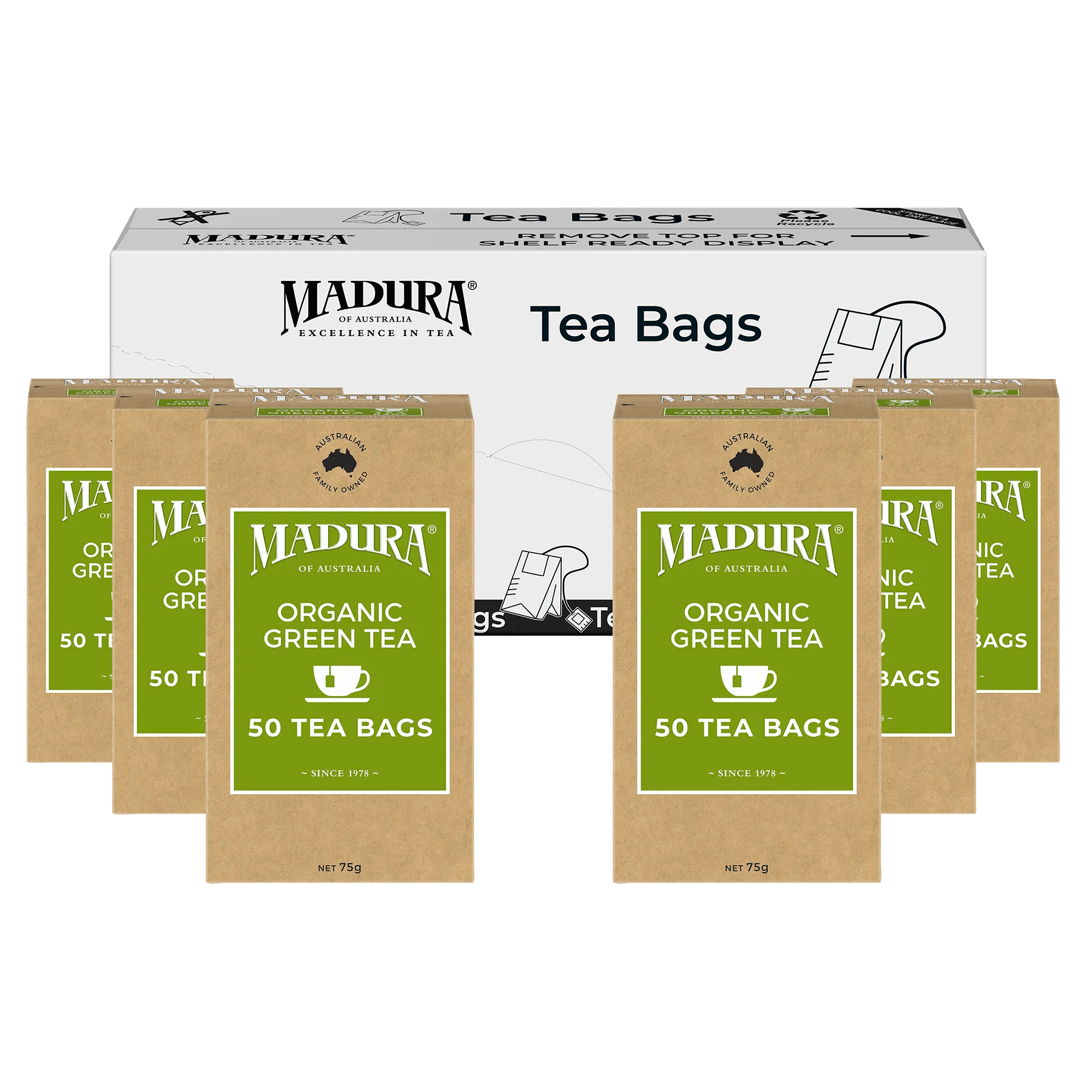 Organic Green 50 Tea Bags - Madura Tea