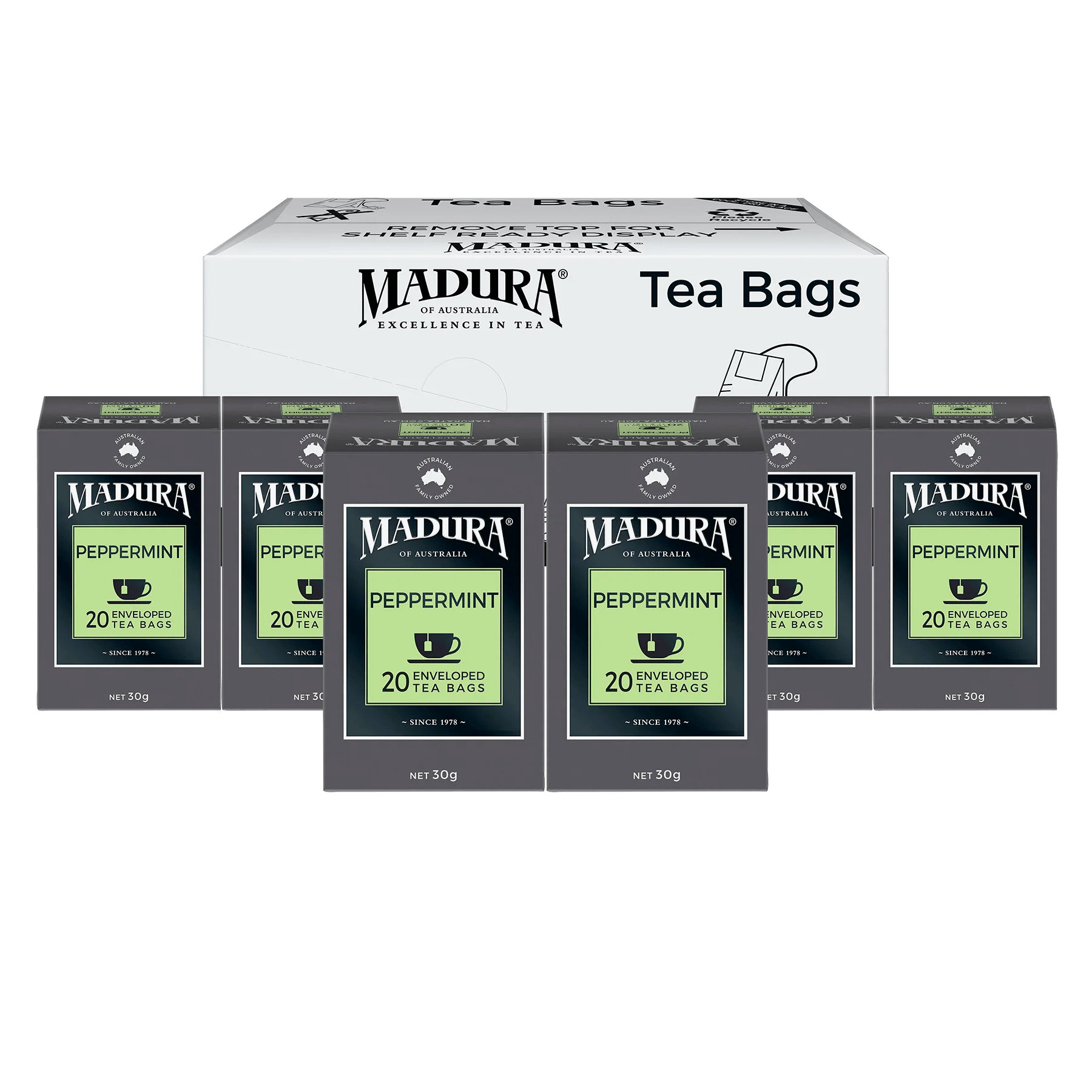 Peppermint 20 Enveloped Tea Bags - Madura Tea
