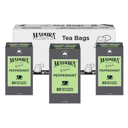 Peppermint 80 Enveloped Tea Bags - Madura Tea