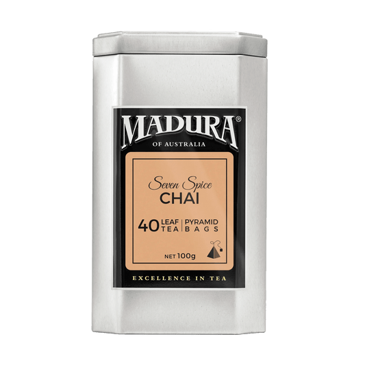 Seven Spice Chai 40 Leaf Tea Pyramid Bags in Caddy - Madura Tea