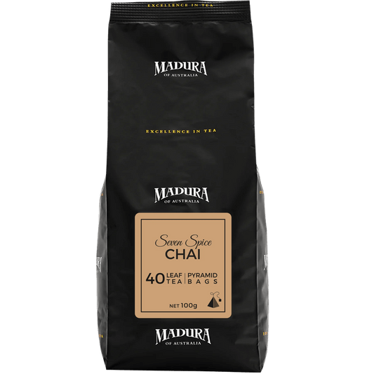 Seven Spice Chai 40 Leaf Tea Pyramid Bags Refill Pouch - Madura Tea