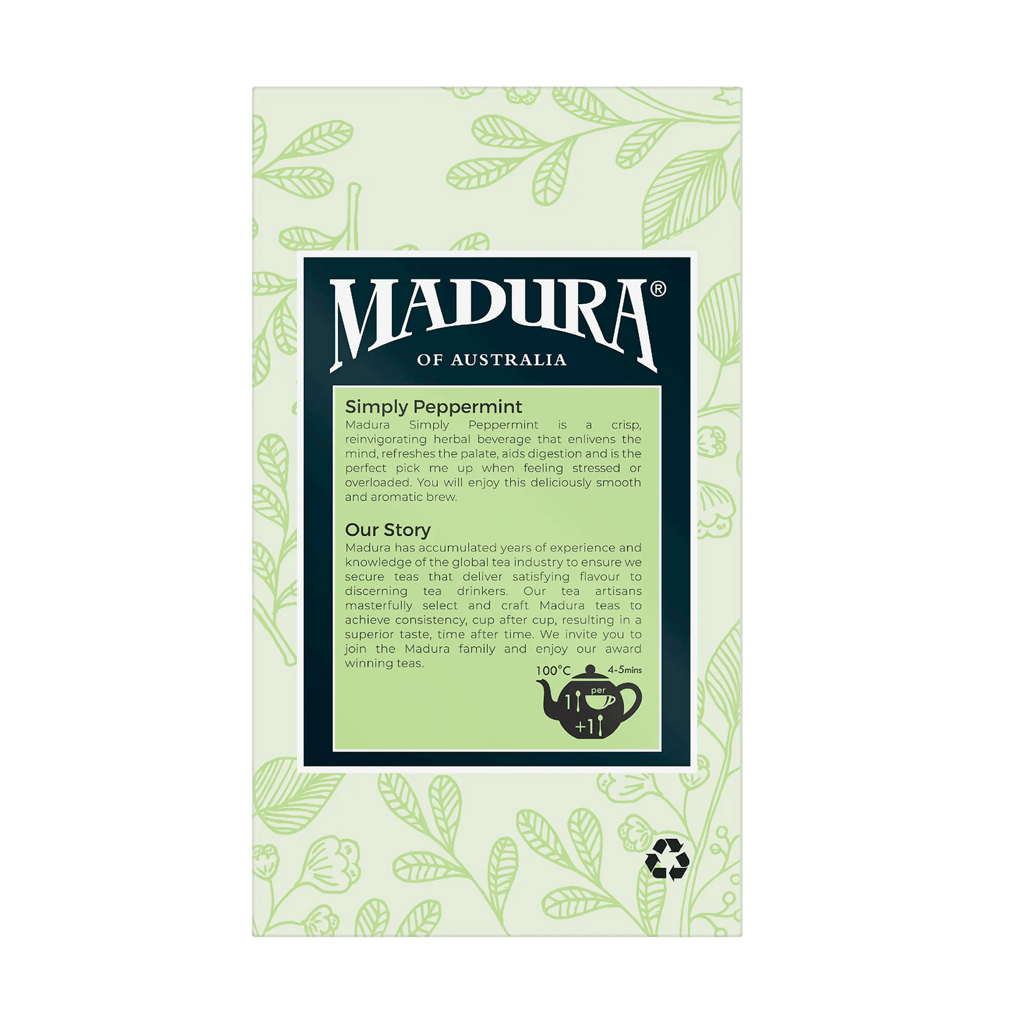 Simply Peppermint 75g Leaf Tea - Madura Tea