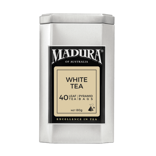 White Tea 40 Leaf Infusers in Caddy - Madura Tea