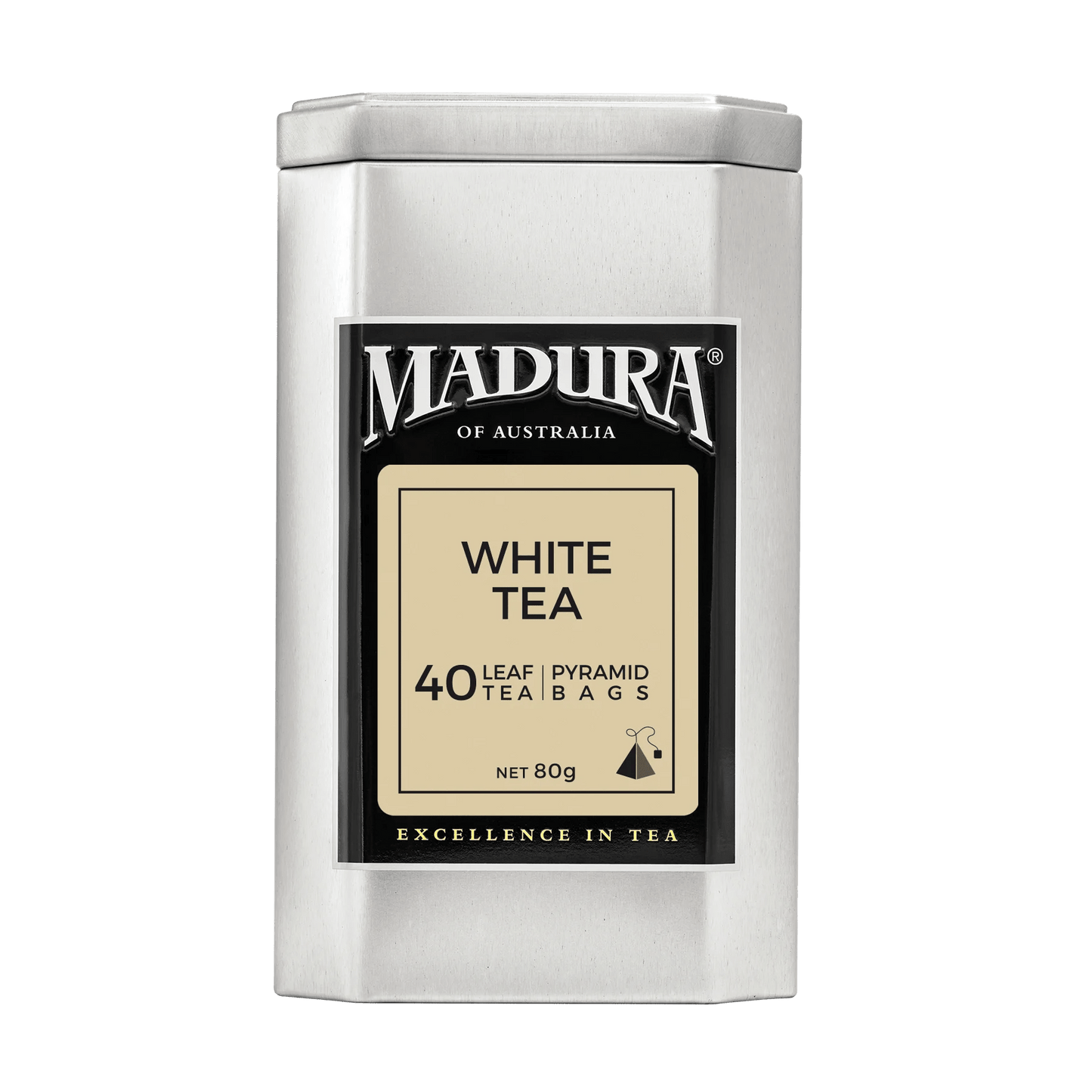 White Tea 40 Leaf Infusers in Caddy - Madura Tea