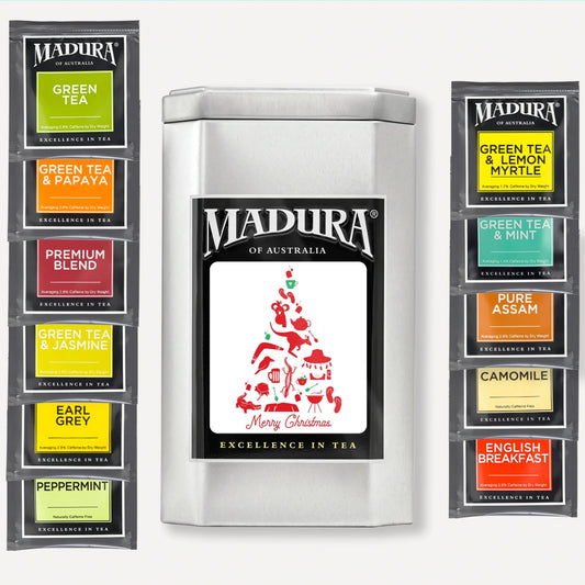 44 Tea Bags Caddy with Christmas Aussie Icons Label - Madura Tea