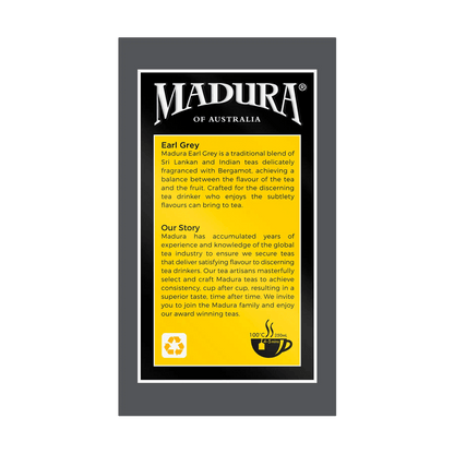 Earl Grey 80 Enveloped Tea Bags - Madura Tea Estates