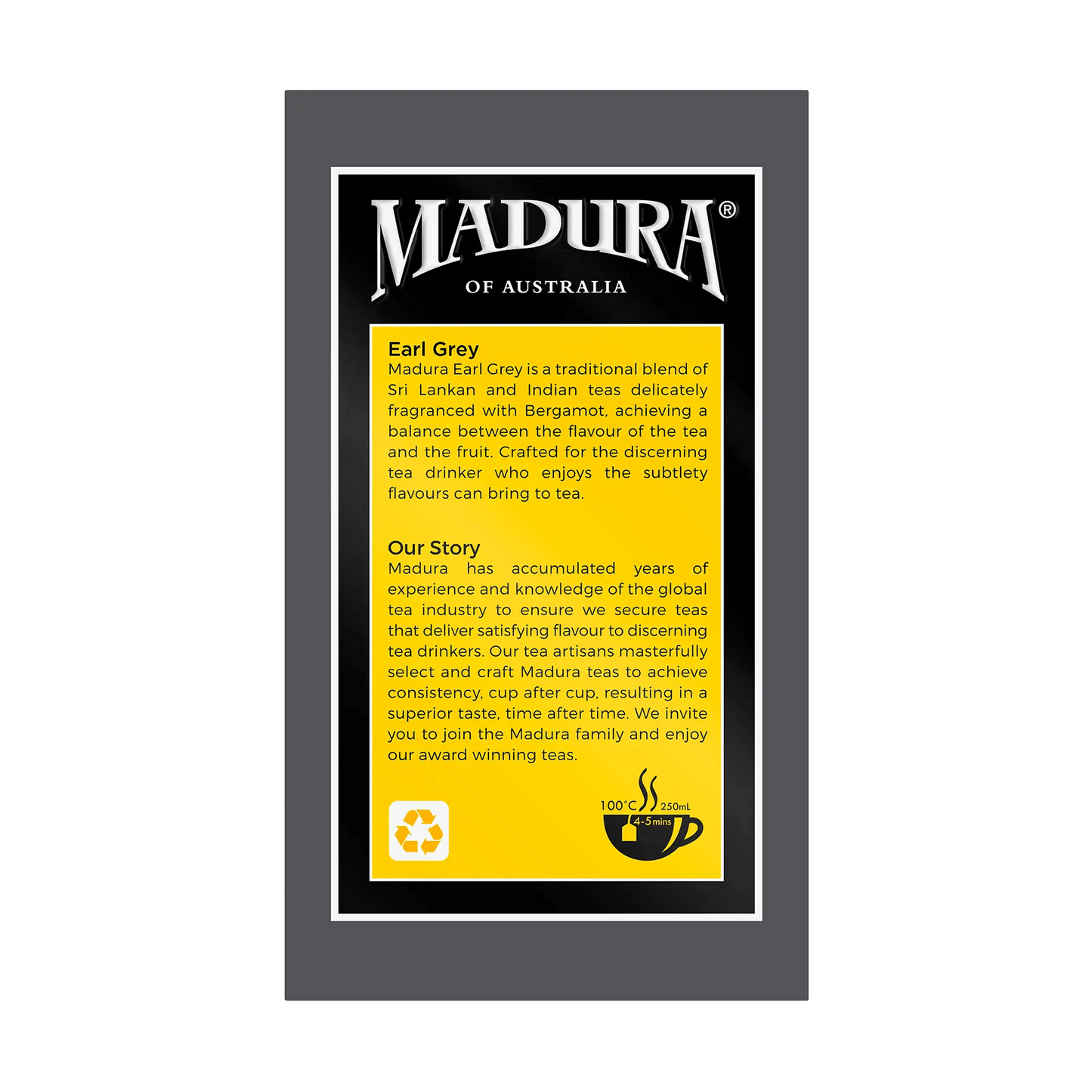 Earl Grey 80 Enveloped Tea Bags - Madura Tea Estates