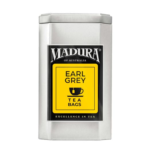 Empty Caddy with Earl Grey Tea Bags Label - Madura Tea