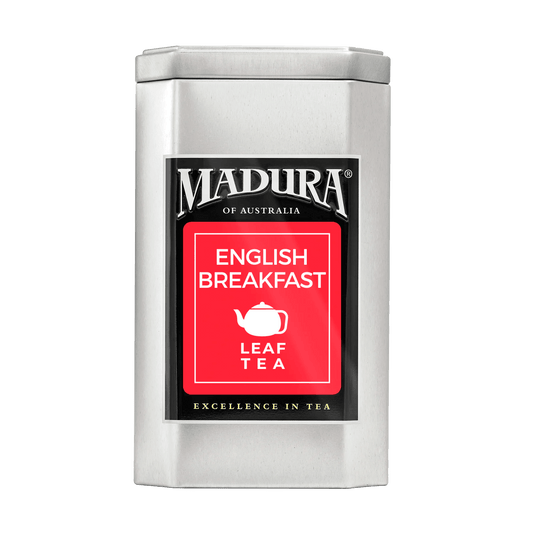 Empty Caddy with English Breakfast Leaf Tea Label - Madura Tea