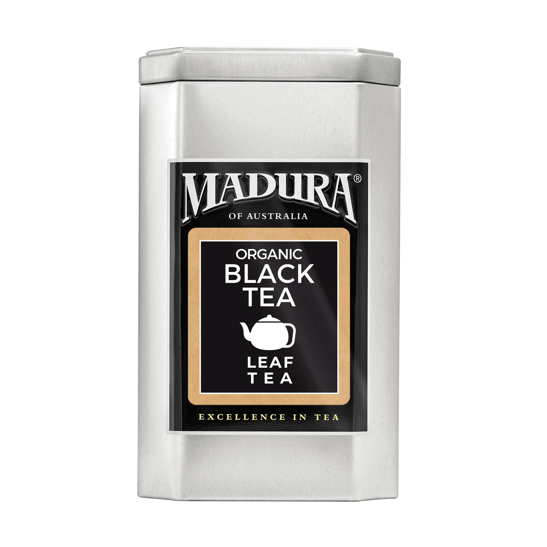 Empty Caddy with Organic Black Leaf Tea Label - Madura Tea