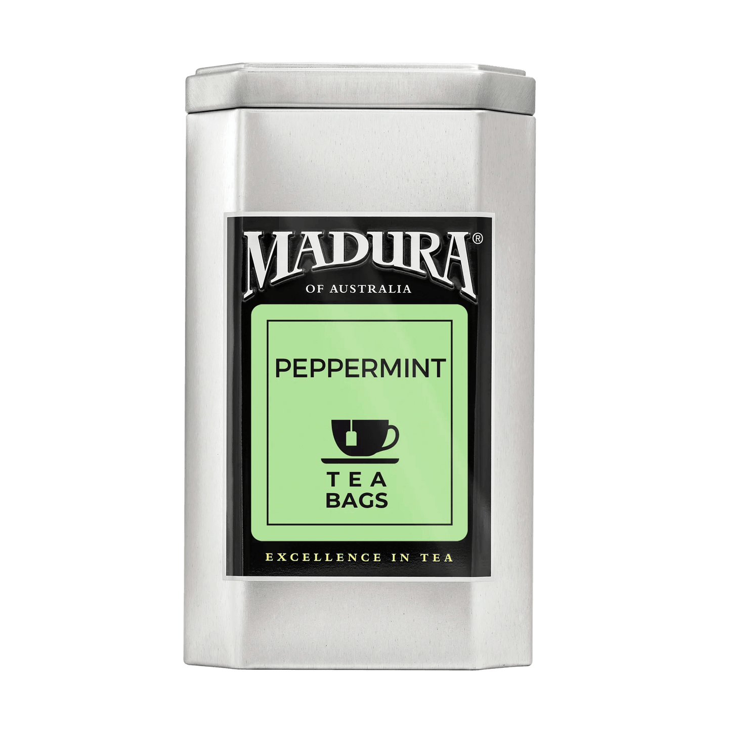 Empty Caddy with Peppermint Tea Bags Label - Madura Tea