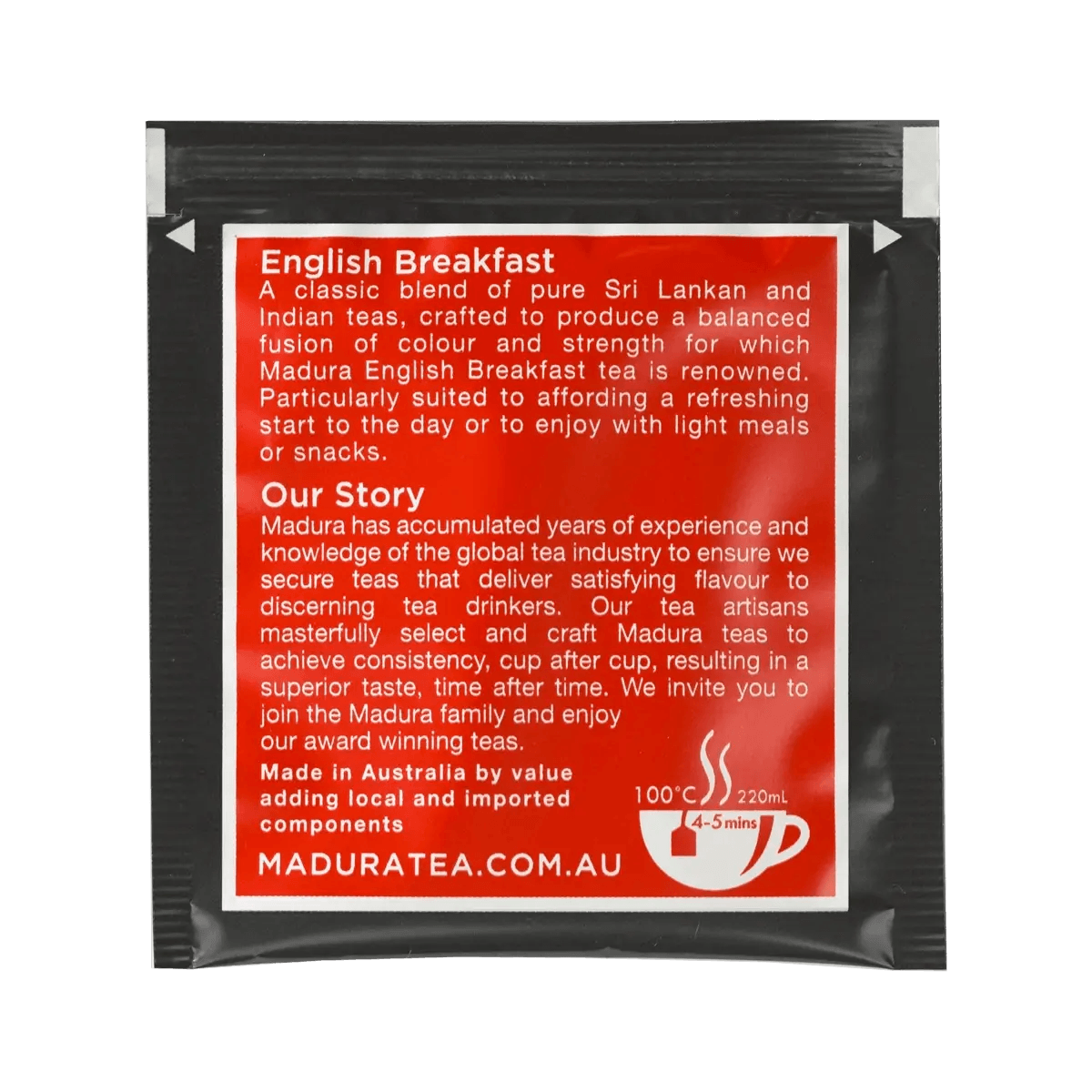 English Breakfast 20 Enveloped Tea Bags - Madura Tea Estates