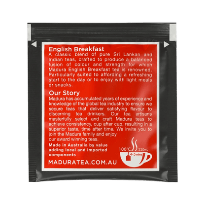 English Breakfast 20 Enveloped Tea Bags - Madura Tea Estates